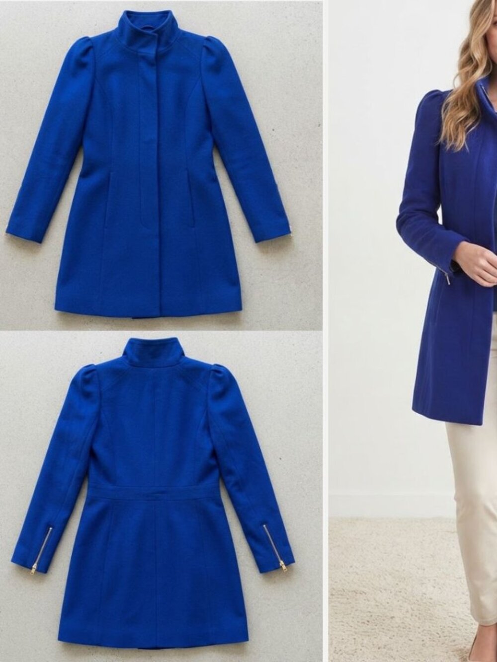 Banana Republic - Wool Blend Structured City Walking Coat | Cobalt blue | Medium